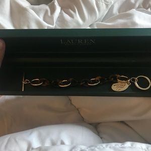 Gold and tortoise shell bracelet by Ralph Lauren